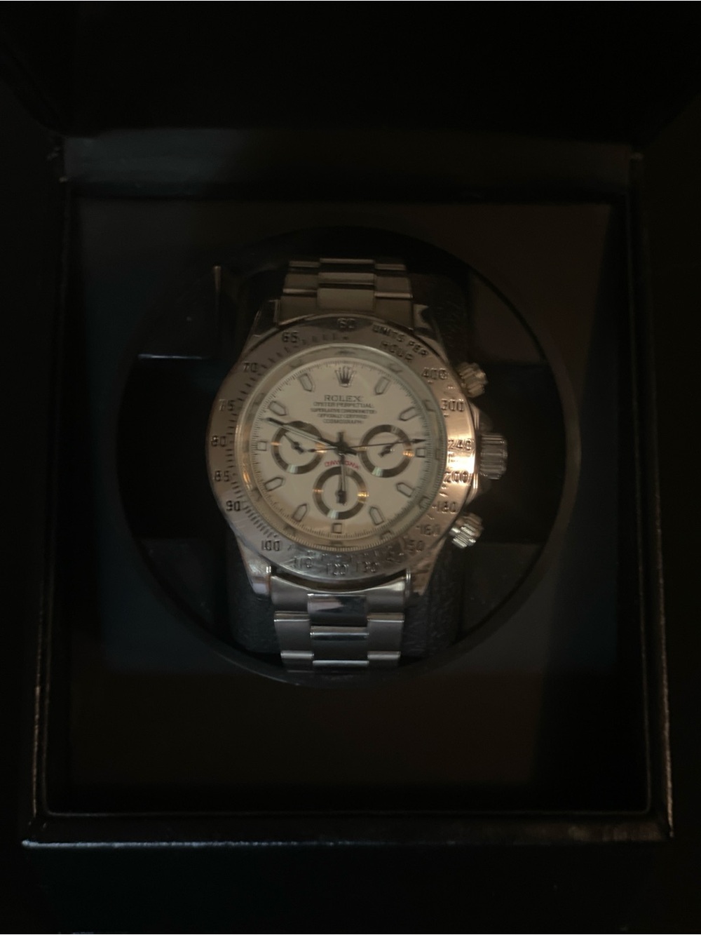 Stainless Steel Chronograph Watch - Silver/White Dial